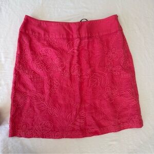 NEW Tommy Bahama Pink coral color embroidered Summer Mini Skirt, size 10